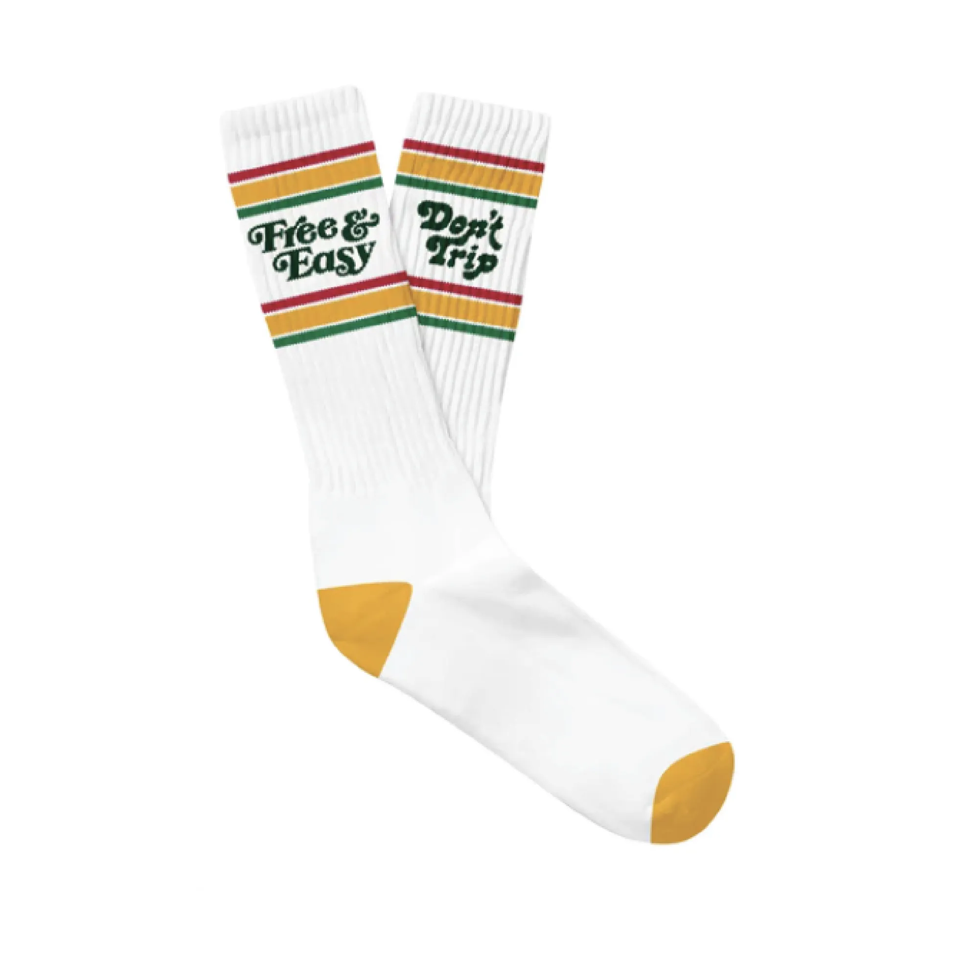 White/Red/Gold/Green Striped Socks