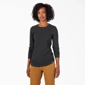 Women's Black Long Sleeve Thermal Top