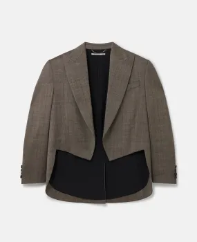 Womens' Cropped Pinstripe Wool Blazer