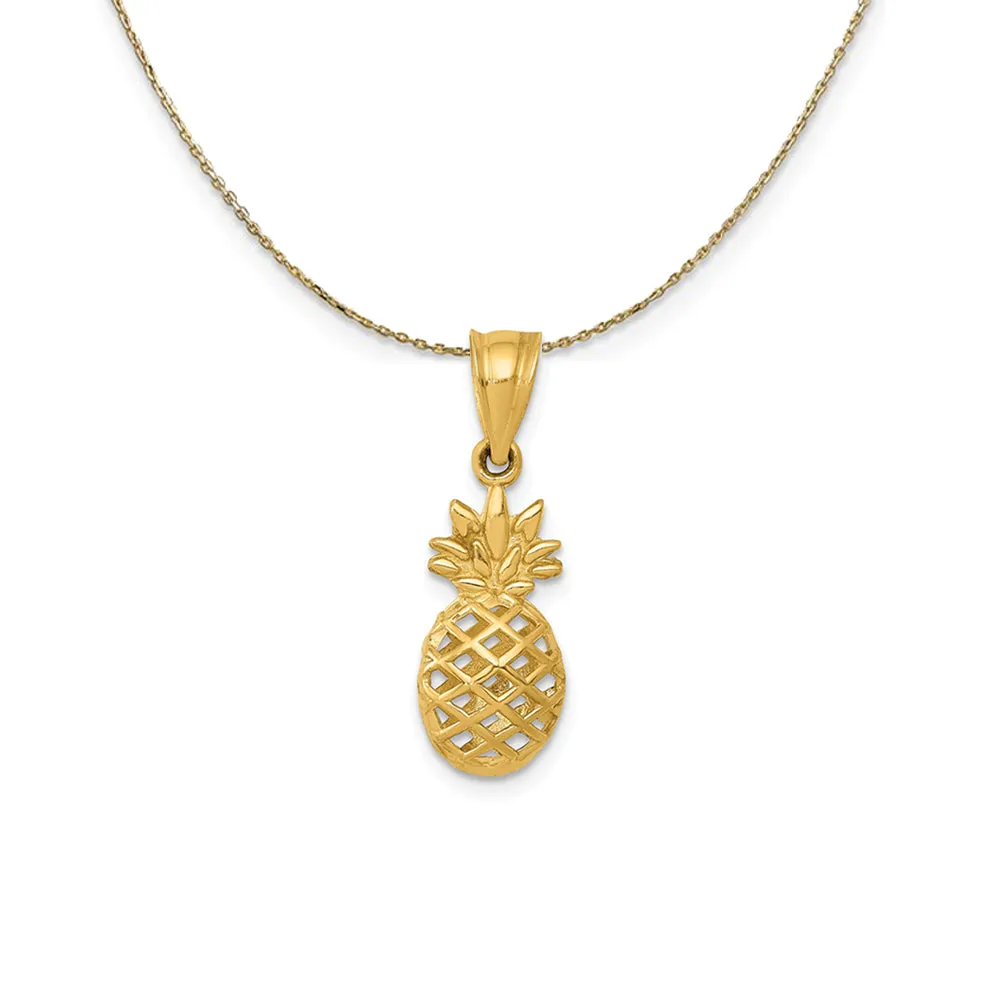 Yellow Gold 3D Pineapple Necklace